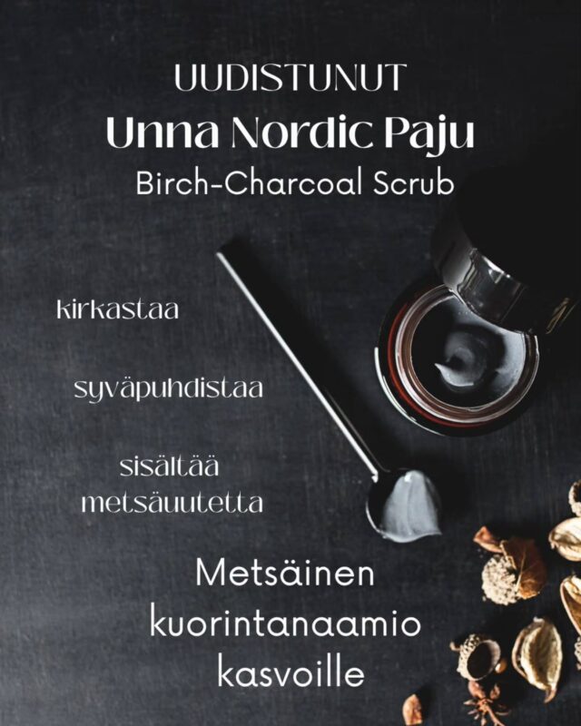 🌲✨ Uudistunut Paju on täällä!Monen suosikkikuorinta on saanut uuden koostumuksen!Uudistunut Paju Birch-Charcoal Scrub sisältää nyt Re-Connecting Nature™ -metsähumusuutetta, joka tukee ihon mikrobiomia, rauhoittaa ihoa ja vahvistaa ihon luonnollista suojakerrosta.Kuorivina ainesosina toimivat suomalainen koivunkuorijauhe ja selluloosarakeet, jotka kuorivat tehokkaasti mutta hellävaraisesti. Aktiivihiili auttaa puhdistamaan ihoa ja sitomaan epäpuhtauksia.💚 Sopii kaikille ihotyypeille
💚 Käytä kuorintana tai kuorintanaamiona, ihana käyttää saunassa
💚 Jättää ihon puhtaaksi, pehmeäksi ja ihanan raikkaaksiTule tutustumaan uudistuneeseen Pajuun, löytyy meiltä Kidean myymälästä 🤗Paju Birch-Charcoal Scrub 50 ml 41€